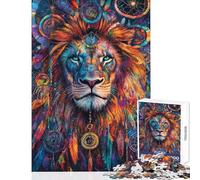 Jigsaw Puzzle 1000 Piece Vibrant Lion Artistry Adult Puzzles Brain Teaser Game Difficult Hard Deal As Gifts for The Whole Family (Size 38x26cm)