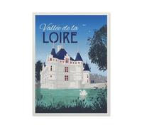 Jigsaw Puzzle 1000 Piece，Vintage France Travel Poster Loire Valley Castle，Classic Puzzle Adult Puzzle DIY Kit Paper Toy Unique Gift Modern Home Decor（26x38cm）-BM99