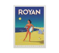 Jigsaw Puzzle 1000 Piece，Vintage Royan travel poster France Atlantic Coast，Adult Puzzle DIY Kit Wood Puzzle Modern Home Decor Unique Gift（75x50cm）-BM65