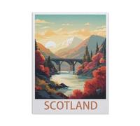 Jigsaw Puzzle 1000 Piece，Vintage Scotland Travel Poster，Classic Puzzle DIY Kit Wood Toy Unique Gift Home Decor50x70cm-BG77