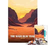 Jigsaw Puzzle 1000 Piece Wadi Rum Trail, Jordan Landscape for Educational Game Learning Educational Toys Gifts For Birthdays Home Decoration (Size 38x52cm)