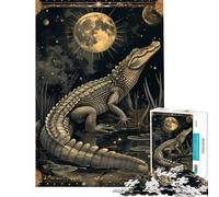Jigsaw Puzzle 1000 Piece Water Crocodile Tarot Card Help The Brain Exercise Home Decoration Family Game for 14+ Puzzle Game Offered (38x26cm)