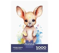Jigsaw Puzzle 1000 Piece Watercolor Baby Kangaroo Puzzles for Adults Relax Games Stress Reliever Deal As Gifts for The Whole Family 38x26cm/1000pcs