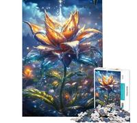 Jigsaw Puzzle 1000 Piece Watery Flower Bloom Help The Brain Exercise Home Decoration Family Game for 14+ Puzzle Game Offered (38x52cm)