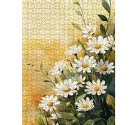 Jigsaw Puzzle 1000 Piece, White Chrysanthemum Puzzles for Adults 1000, Jigsaw Puzzle Games Classic Educational, Wooden Puzzles, The Impossible Challenge, for Home Wall Decoration Gift BXHZW1-42