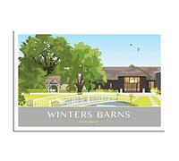 Jigsaw Puzzle 1000 Piece，Winters Barns Canterbury Kent Classic puzzle 3D puzzle diy kit paper toys unique gift residential culture 38x26cm