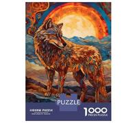 Jigsaw Puzzle 1000 Piece Wolf Colorful Abstract Puzzles for Adults Relax Games Stress Reliever Deal As Gifts for The Whole Family 52x38cm/1000pcs