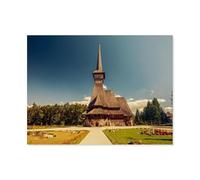 Jigsaw Puzzle 1000 Piece，Wooden Church near Sapanta，Wooden Jigsaw Puzzle for Kids Adult, Puzzle Game Toys Gift for Wall Decoration（75x50cm）-AO35