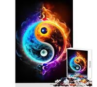 Jigsaw Puzzle 1000 Piece Yin And Yang Four Elements Puzzles for Teenagers Precision Cutting for Birthday, Chrismas Unique Gifts for Birthday And Christmas (50x75cm)