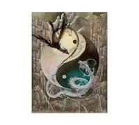 Jigsaw Puzzle 1000 Piece，Yin Yang Dragon，Crafts Classic Puzzle 3D Puzzle Diy Kit Paper Toy Unique Gift Home Decor（50x70cm）-A54