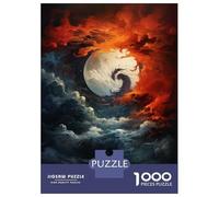 Jigsaw Puzzle 1000 Piece Yin Yang Fire Water Art Print Puzzles for Adults Family Game Improve Memory Deal As Gifts for The Whole Family 52x38cm/1000pcs