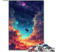 Jigsaw Puzzle 1000 Pieces A Cow Floating in Outer Space Jigsaw Puzzles for Adults Relaxing Entertainment, Home Decor size 50x75cm