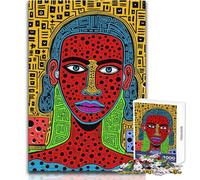 Jigsaw Puzzle 1000 Pieces Abstract Portrait with Geometric Background Toy Intellectual Game Learning Educational Secret Santa Gifts Size 38x26cm