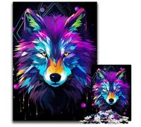 Jigsaw Puzzle 1000 Pieces Abstract Wolf Portrait Puzzles for Adults for Family And Friends Suitable for Ages 14 1000 PCS(38x26cm)