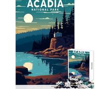 Jigsaw Puzzle 1000 Pieces Acadia National Park Adult Jigsaw Puzzles Difficult Challenge Wishlist with Santa Claus Gifts for Friends And Family (38x52cm)