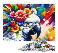 Jigsaw Puzzle 1000 Pieces Acrylic Majestic Blossoming Parrot Square Puzzles for Adults And Paper Puzzles Home Decoration Puzzle Toys 38x26cm/1000pcs