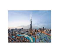 Jigsaw Puzzle 1000 Pieces Adult Puzzle Papery Jigsaw Classic 3D Puzzle，Skyscraper Burj Khalifa skyline Dubai，DIY Home Decor 1000 Pieces（50x70cm）-I28