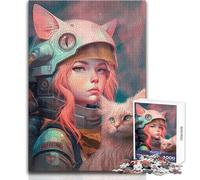 Jigsaw Puzzle 1000 Pieces Adventure Girl And Cat Toy Intellectual Game Learning Educational Secret Santa Gifts Size 50x75cm