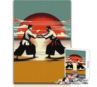 Jigsaw Puzzle 1000 Pieces Aikido Fight Sunset Art Toy Intellectual Game Learning Educational Secret Santa Gifts Size 38x26cm