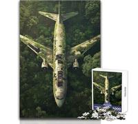 Jigsaw Puzzle 1000 Pieces Airplane Wreck in Jungle Toy Intellectual Game Learning Educational Secret Santa Gifts Size 50x75cm