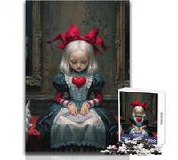 Jigsaw Puzzle 1000 Pieces Alice in Wonderland Themed Artwork Toy Intellectual Game Learning Educational Secret Santa Gifts Size 38x26cm