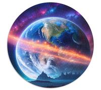 Jigsaw Puzzle 1000 Pieces Alien Planet Scenery Round Cardboard Jigsaw Puzzles Educational Activity for Cognitive Skills Cognitive Skill Improvement 67.5x67.5 cm