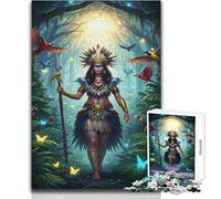 Jigsaw Puzzle 1000 Pieces Amazonian Warrior in Jungle Toy Intellectual Game Learning Educational Secret Santa Gifts Size 38x26cm