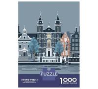 Jigsaw Puzzle 1000 Pieces Amsterdam Cityscape Puzzles for Adults Toy Wall Decor Hand Speed Race Deal As Gifts for The Whole Family 38x26cm/1000pcs
