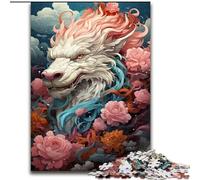 Jigsaw Puzzle 1000 Pieces Animal Colourful Dragon Made of Wood, Fun Present & Activity for Home 50x75cm Develops Hand-Eye Coordination Skills, Perfect for Birthday Gifts