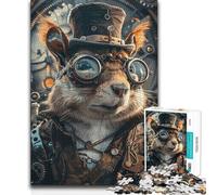 Jigsaw Puzzle 1000 Pieces Animal Steampunk Squirrel Home Art Decor Secret Santa Gifts for 14+ Puzzle Game Offered 50x75cm