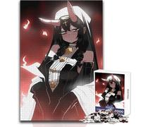 Jigsaw Puzzle 1000 Pieces Anime Nun with Horns And Flames Toys Educational Games Analysis And Logic Secret Santa Gifts Size 50x75cm