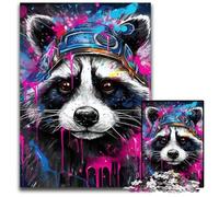 Jigsaw Puzzle 1000 Pieces Art Animal Raccoon Jigsaw Puzzles Relax & Challenge, Colorful Home Decor Art, for Friends 26X38CM/10.23x14.96inch