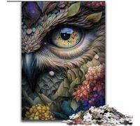 Jigsaw Puzzle 1000 Pieces Art Owl Face Made of Wood, Making It A Great Gift for Family Fun 50x75cm for Home Decor, Ideal Christmas & New Year Gift for Teenagers
