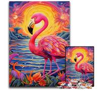 Jigsaw Puzzle 1000 Pieces Art Psychedelic Flamingo Puzzles for Adults Relaxing Entertainment, Home Decor 50x75CM/19.68x29.52inch