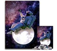 Jigsaw Puzzle 1000 Pieces Astronaut on The Moon Difficult Puzzles for Adults Perfect DIY Art Decor Or Birthday Gift 1000 PCS(75x50cm)