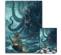Jigsaw Puzzle 1000 Pieces Attack Of The Kraken Jigsaw Puzzles Brain Challenge Game for Teenagers Family Interaction 1000 PCS(38x26cm)