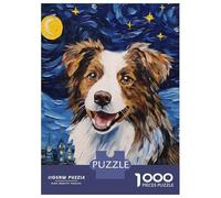 Jigsaw Puzzle 1000 Pieces Australian Shepherd Jigsaws for Adults Brain Teaser Game Improve Memory Deal As Gifts for The Whole Family 52x38cm/1000pcs