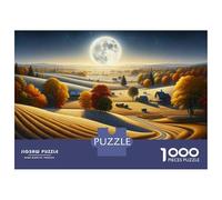 Jigsaw Puzzle 1000 Pieces Autumn Moonlit Farm Scene Puzzles for Adults Toy Wall Decor Hand Speed Race Deal As Gifts for The Whole Family 52x38cm/1000pcs