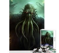 Jigsaw Puzzle 1000 Pieces Awesome Cthulhu Deco Art Adult Jigsaw Puzzles Difficult Challenge Wishlist with Santa Claus Gifts for Friends And Family (50x75cm)