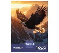 Jigsaw Puzzle 1000 Pieces Bald Eagle Sunset Jigsaws for Adults Brain Teaser Game Improve Memory Deal As Gifts for The Whole Family 70x50cm/1000pcs