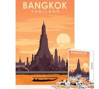 Jigsaw Puzzle 1000 Pieces Bangkok Thailand Travel Jigsaws for Adults Puzzle Pattern Assembly Educational Challenge Birthday Present, Gifts, (38x52cm)