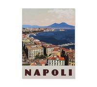 Jigsaw Puzzle 1000 Pieces，Bay of Naples Vintage Travel Poster Coast，Paper Adult Toys Decompression Game（50x70CM）-AT3
