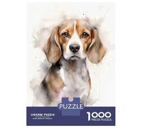 Jigsaw Puzzle 1000 Pieces Beagle Watercolor Jigsaws for Adults Brain Teaser Game Improve Memory Deal As Gifts for The Whole Family 52x38cm/1000pcs