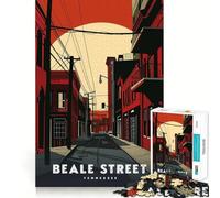 Jigsaw Puzzle 1000 Pieces Beale Street Tennessee Exact Cut Play Logic Game Play Relax Time Game Xmas Art Gift (38x26cm)