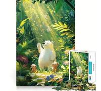 Jigsaw Puzzle 1000 Pieces Bear Family in A Lush Forest Exact Cut Play Logic Game Play Relax Time Game Xmas Art Gift (38x52cm)