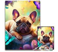 Jigsaw Puzzle 1000 Pieces Beautiful French Bulldog cardboard Jigsaw Puzzles for Adults Interactive Family Game, DIY Home Decor, Brain Teaser Gift 26X38CM/10.23x14.96inch