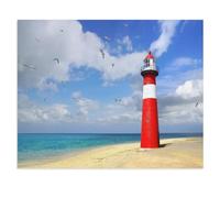 Jigsaw Puzzle 1000 Pieces ，Beautiful Lighthouse on the Beach of Westkapelle, Netherlands，Teens Boys Girls Puzzles Difficult Thick Sturdy Pieces Challenging Puzzle for Party Games（38x26cm）-W48