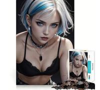 Jigsaw Puzzle 1000 Pieces Beautiful Vampire Girl Exact Cut Play Logic Game Play Relax Time Game Xmas Art Gift (38x52cm)