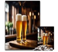 Jigsaw Puzzle 1000 Pieces Beer on A Bar Counter Difficult Puzzles for Adults Perfect DIY Art Decor Or Birthday Gift 1000 PCS(38x26cm)