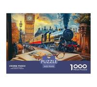 Jigsaw Puzzle 1000 Pieces Big Ben Steam Train Puzzles 70x50cm/1000pcs Toy for Adults And Kids Challenging Creative Educational Games DIY Cardboard